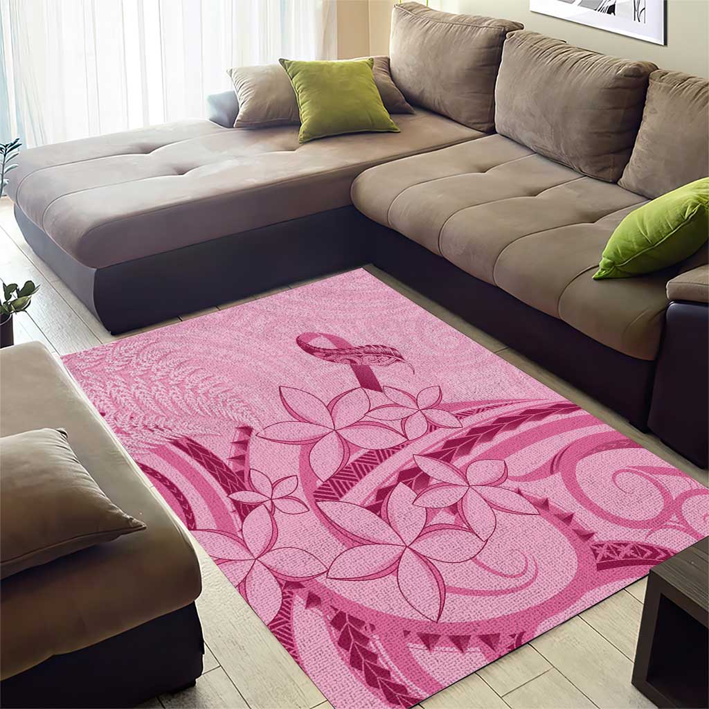 Aotearoa Maori Area Rug Pink Fern Ribbons - Polynesian Pride