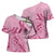 Aotearoa Maori Cross Shoulder Shirt Pink Fern Ribbons - Polynesian Pride