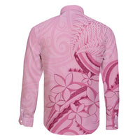 Aotearoa Maori Family Matching Long Sleeve Bodycon Dress and Hawaiian Shirt Pink Fern Ribbons LT7 - Polynesian Pride