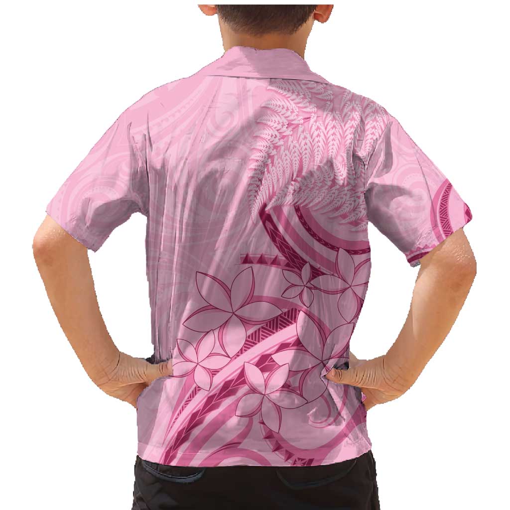 Aotearoa Maori Family Matching Mermaid Dress and Hawaiian Shirt Pink Fern Ribbons LT7 - Polynesian Pride