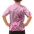 Aotearoa Maori Family Matching Off Shoulder Maxi Dress and Hawaiian Shirt Pink Fern Ribbons - Polynesian Pride