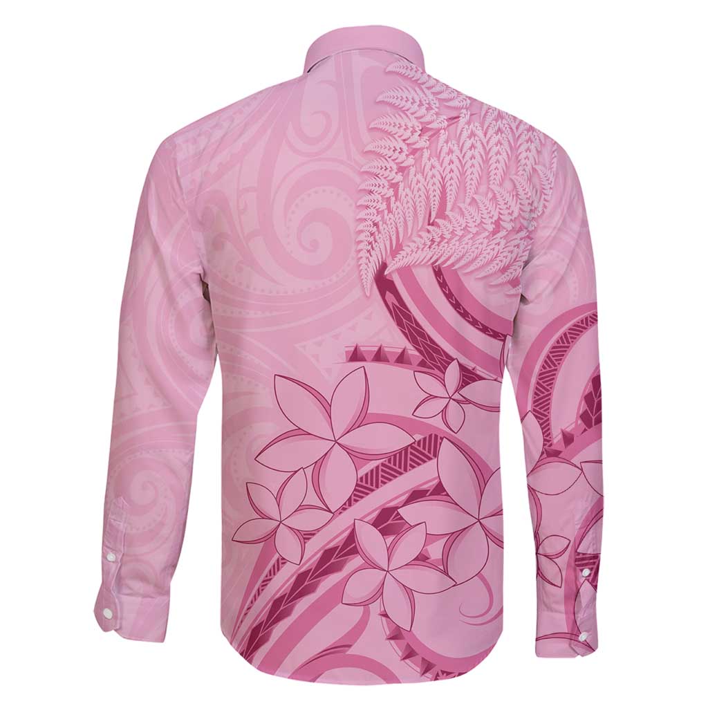 Aotearoa Maori Family Matching Summer Maxi Dress and Hawaiian Shirt Pink Fern Ribbons LT7 - Polynesian Pride