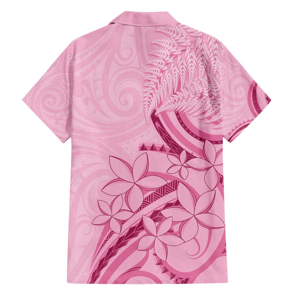 Aotearoa Maori Family Matching Tank Maxi Dress and Hawaiian Shirt Pink Fern Ribbons LT7 - Polynesian Pride