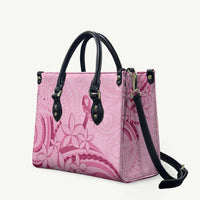 Aotearoa Maori Leather Bag Pink Fern Ribbons - Polynesian Pride