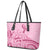 Aotearoa Maori Leather Tote Bag Pink Fern Ribbons - Polynesian Pride