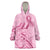 Aotearoa Maori Wearable Blanket Hoodie Pink Fern Ribbons - Polynesian Pride