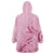 Aotearoa Maori Wearable Blanket Hoodie Pink Fern Ribbons - Polynesian Pride