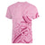 Aotearoa Maori Women V-Neck T-Shirt Pink Fern Ribbons - Polynesian Pride