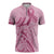 Aotearoa Maori Zipper Polo Shirt Pink Fern Ribbons - Polynesian Pride