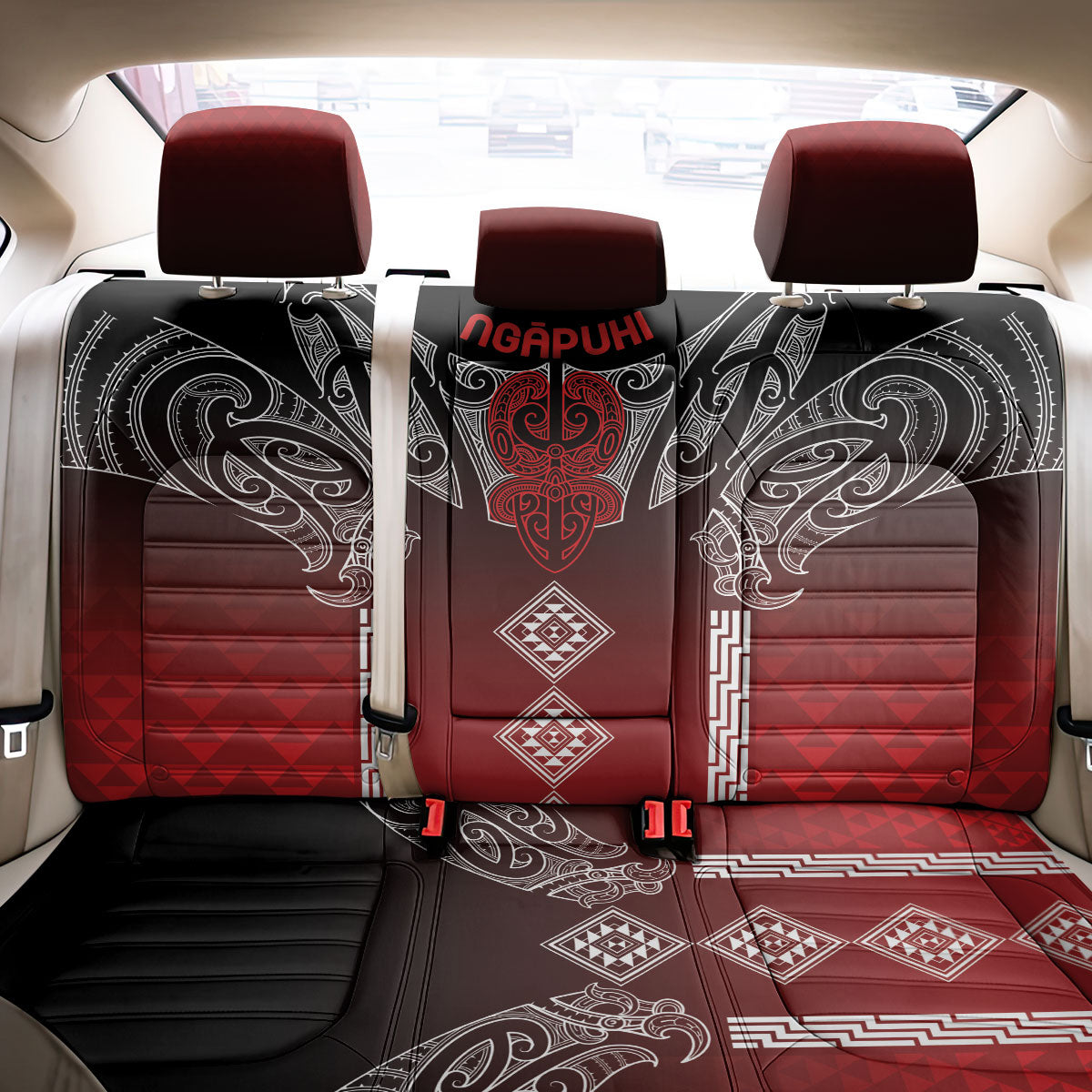 Aotearoa Maori Iwi Heritage Back Car Seat Cover Ngapuhi Kokowai LT7 - Polynesian Pride