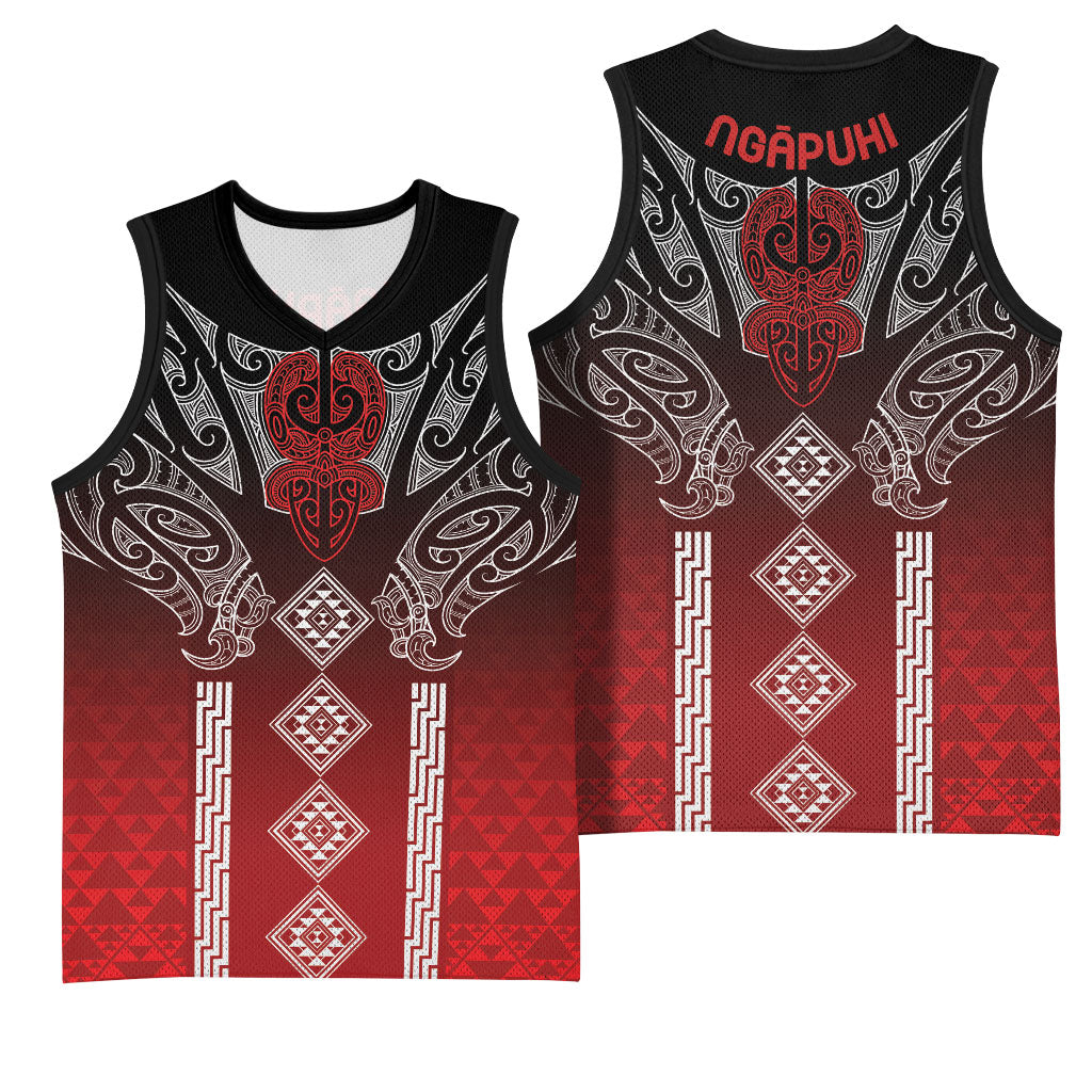 Aotearoa Maori Iwi Heritage Basketball Jersey Ngapuhi Kokowai LT7 - Polynesian Pride