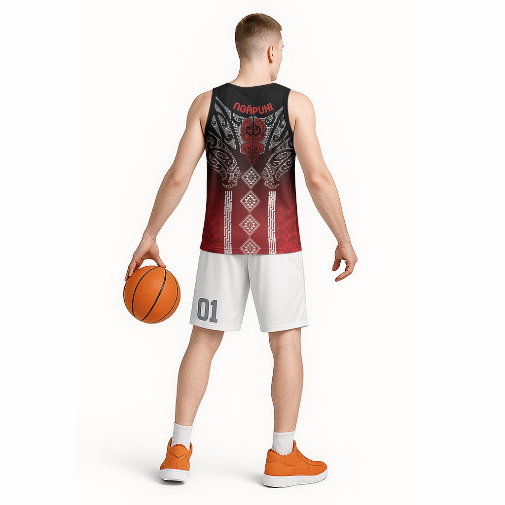 Aotearoa Maori Iwi Heritage Basketball Jersey Ngapuhi Kokowai LT7 - Polynesian Pride