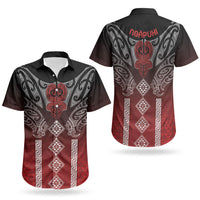 Aotearoa Maori Iwi Heritage Couples Matching Summer Maxi Dress and Hawaiian Shirt Ngapuhi Kokowai LT7 - Polynesian Pride
