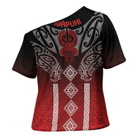 Aotearoa Maori Iwi Heritage Cross Shoulder Shirt Ngapuhi Kokowai LT7 - Polynesian Pride