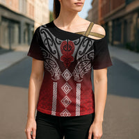 Aotearoa Maori Iwi Heritage Cross Shoulder Shirt Ngapuhi Kokowai LT7 - Polynesian Pride