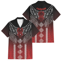 Aotearoa Maori Iwi Heritage Family Matching Puletasi and Hawaiian Shirt Ngapuhi Kokowai LT7 Dad's Shirt - Short Sleeve Red - Polynesian Pride