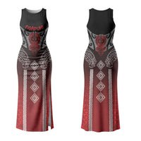 Aotearoa Maori Iwi Heritage Family Matching Tank Maxi Dress and Hawaiian Shirt Ngapuhi Kokowai LT7 Mom's Dress Red - Polynesian Pride