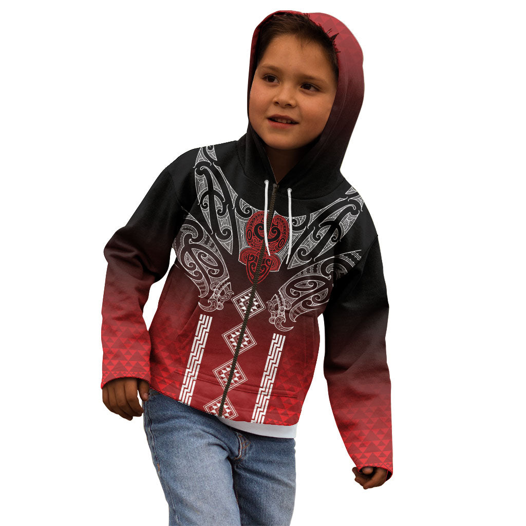 Aotearoa Maori Iwi Heritage Kid Hoodie Ngapuhi Kokowai LT7 - Polynesian Pride