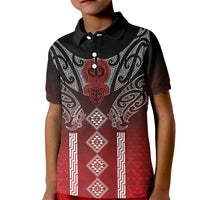Aotearoa Maori Iwi Heritage Kid Polo Shirt Ngapuhi Kokowai LT7 Kid Red - Polynesian Pride