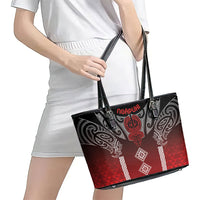 Aotearoa Maori Iwi Heritage Leather Tote Bag Ngapuhi Kokowai LT7 - Polynesian Pride