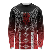 Aotearoa Maori Iwi Heritage Long Sleeve Shirt Ngapuhi Kokowai LT7 Unisex Red - Polynesian Pride