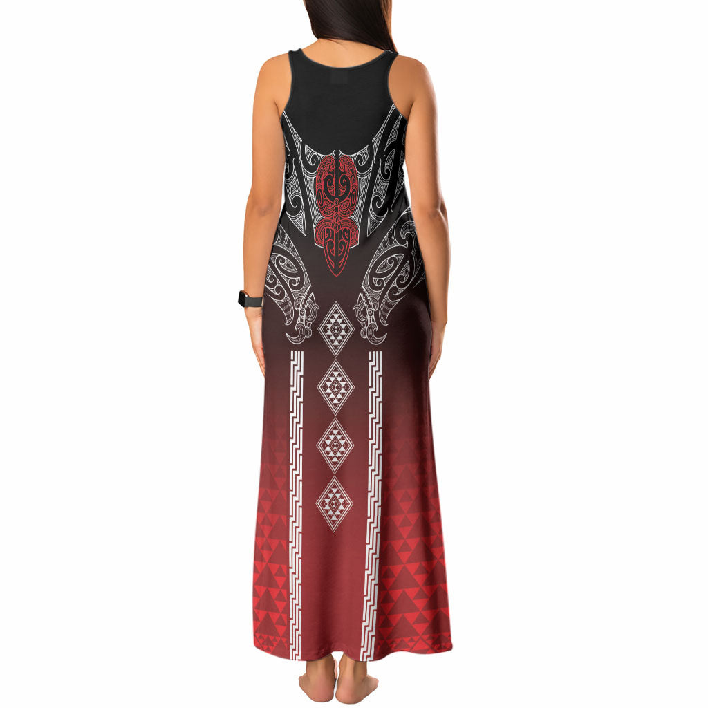 Aotearoa Maori Iwi Heritage Tank Maxi Dress Ngapuhi Kokowai LT7 - Polynesian Pride