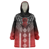 Aotearoa Maori Iwi Heritage Wearable Blanket Hoodie Ngapuhi Kokowai LT7 One Size Red - Polynesian Pride