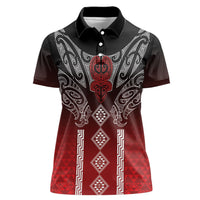 Aotearoa Maori Iwi Heritage Women Polo Shirt Ngapuhi Kokowai LT7 Female Red - Polynesian Pride