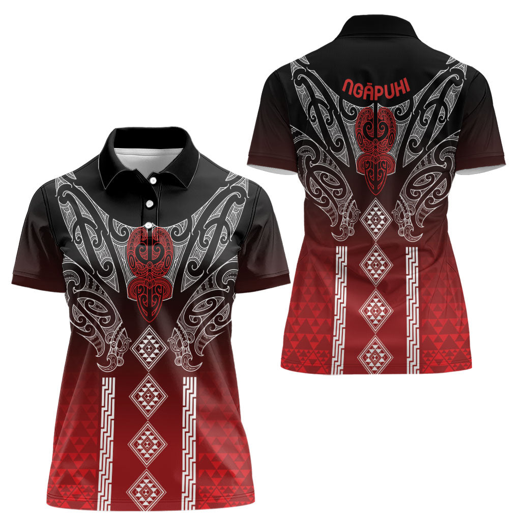 Aotearoa Maori Iwi Heritage Women Polo Shirt Ngapuhi Kokowai LT7 - Polynesian Pride