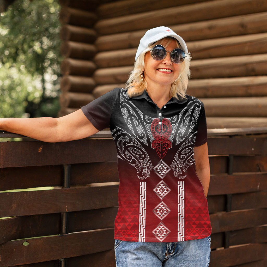 Aotearoa Maori Iwi Heritage Women Polo Shirt Ngapuhi Kokowai LT7 - Polynesian Pride