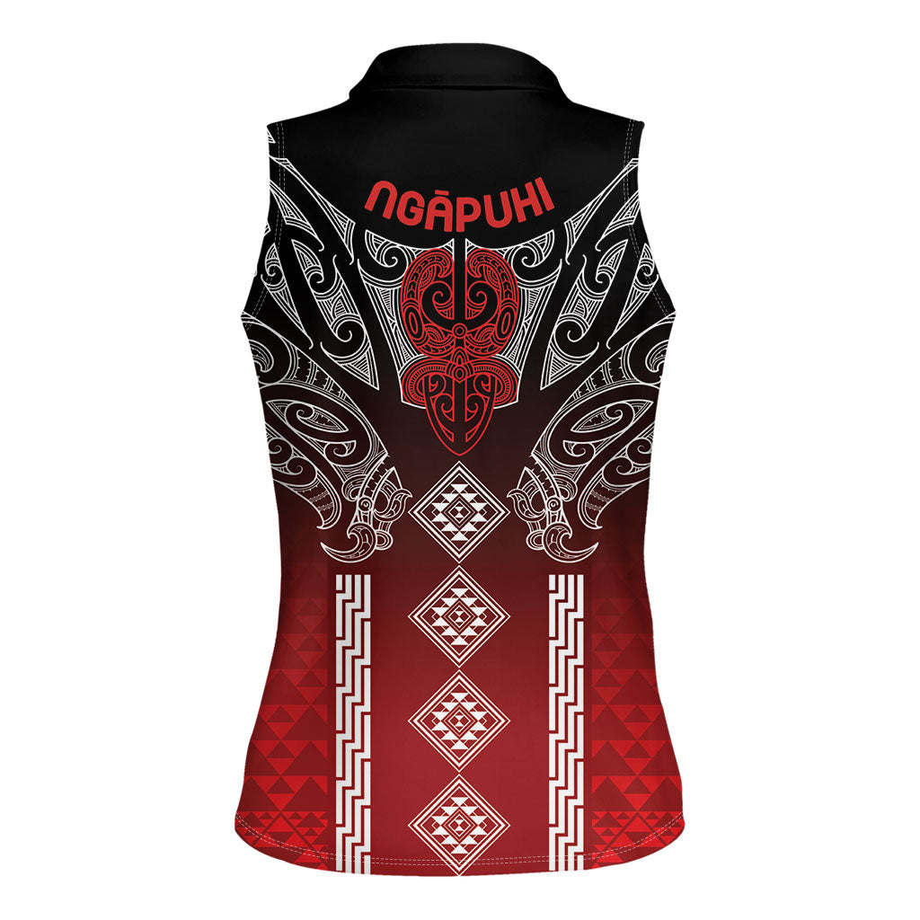 Aotearoa Maori Iwi Heritage Women Sleeveless Polo Shirt Ngapuhi Kokowai LT7 - Polynesian Pride
