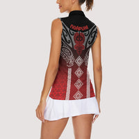 Aotearoa Maori Iwi Heritage Women Sleeveless Polo Shirt Ngapuhi Kokowai LT7 - Polynesian Pride