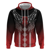 Aotearoa Maori Iwi Heritage Zip Hoodie Ngapuhi Kokowai LT7 Zip Hoodie Red - Polynesian Pride