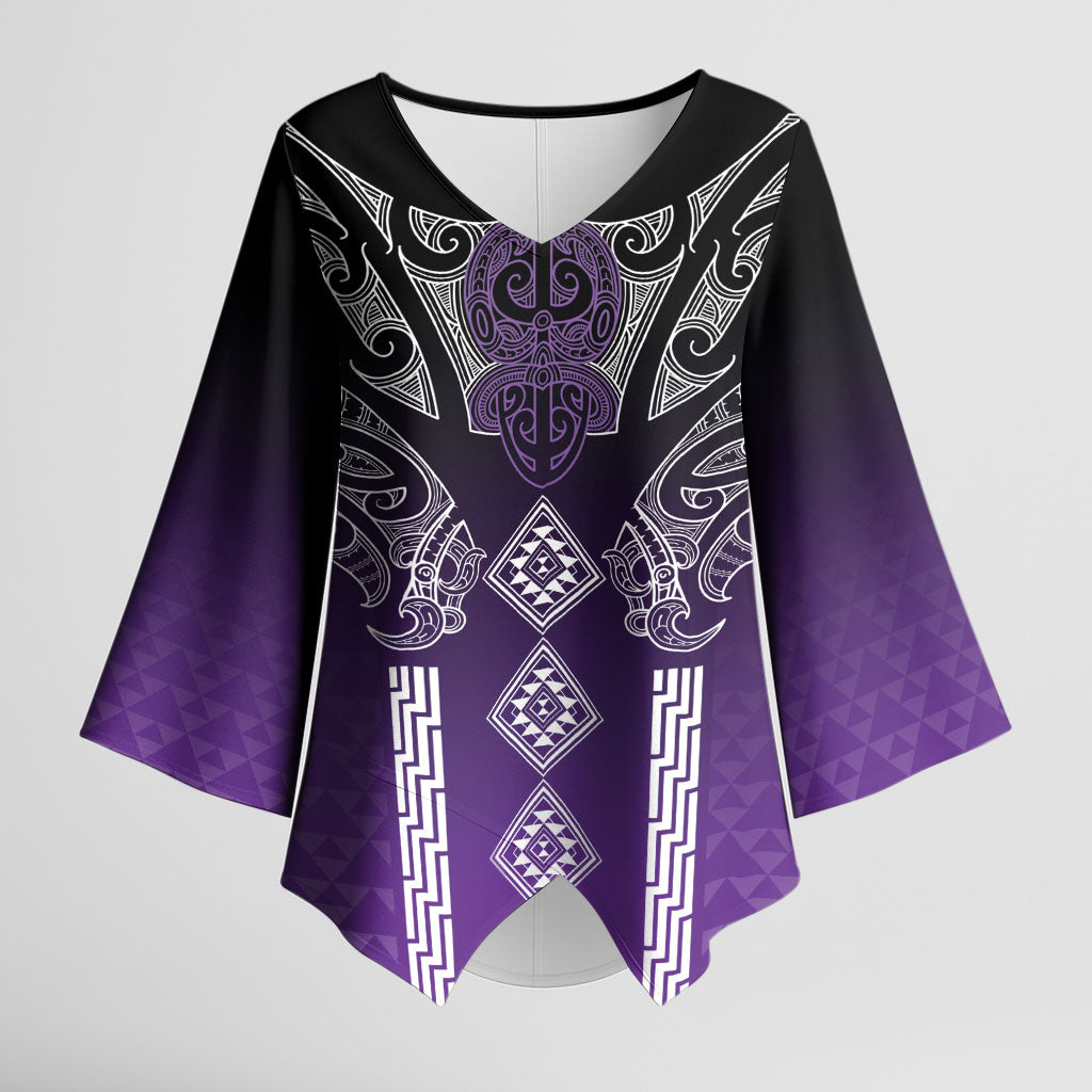 Aotearoa Maori Iwi Heritage Kimono Sleeve Blouse Ngati Porou Waiporoporo