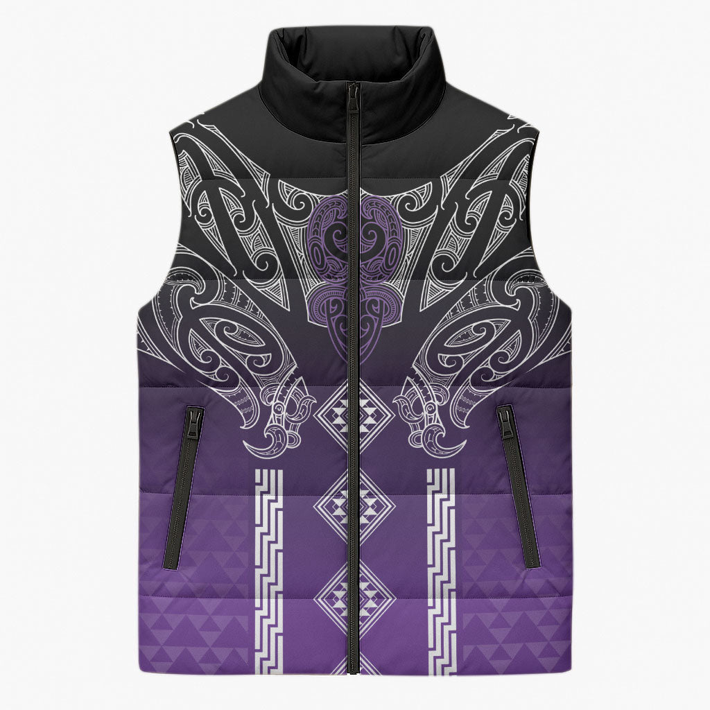 Aotearoa Maori Iwi Heritage Sleeveless Puffer Jacket Ngati Porou Waiporoporo