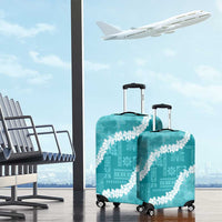 Hawaii Aloha Luggage Cover Teal Quilt Patch Work Mix Plumeria Lei