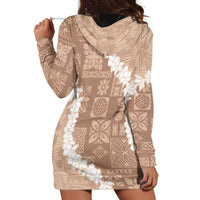Hawaii Aloha Hoodie Dress Beige Quilt Patch Work Mix Plumeria Lei LT7 - Polynesian Pride