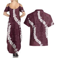 Hawaii Aloha Couples Matching Summer Maxi Dress and Hawaiian Shirt Champange Quilt Patch Work Mix Plumeria Lei