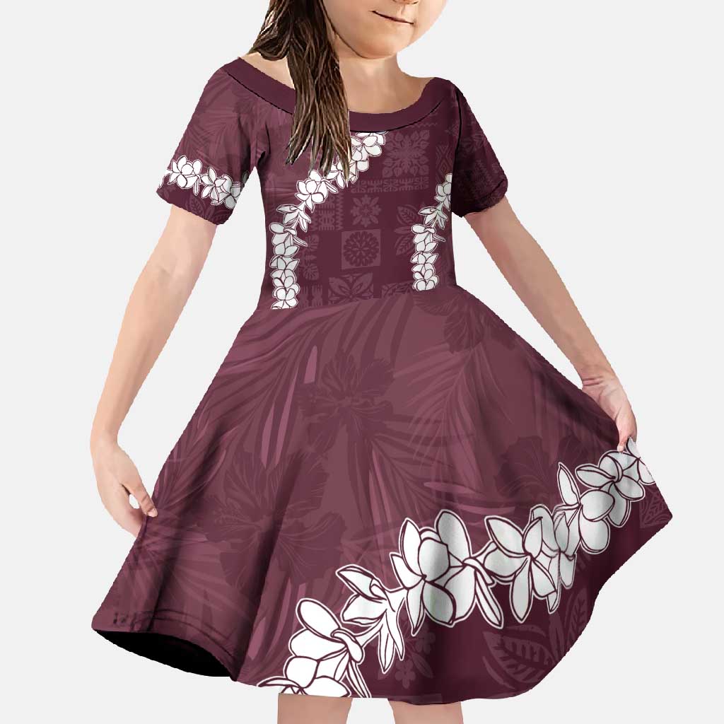Hawaii Aloha Family Matching Long Sleeve Bodycon Dress and Hawaiian Shirt Champange Quilt Patch Work Mix Plumeria Lei LT7 Daughter's Dress Champange - Polynesian Pride