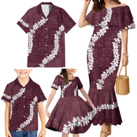 Hawaii Aloha Family Matching Mermaid Dress and Hawaiian Shirt Champange Quilt Patch Work Mix Plumeria Lei LT7 - Polynesian Pride