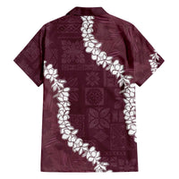 Hawaii Aloha Family Matching Off Shoulder Short Dress and Hawaiian Shirt Champange Quilt Patch Work Mix Plumeria Lei LT7 - Polynesian Pride
