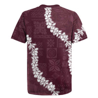 Hawaii Aloha Rugby Jersey Champange Quilt Patch Work Mix Plumeria Lei