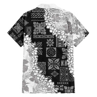 Hawaii Aloha Family Matching Long Sleeve Bodycon Dress and Hawaiian Shirt White Quilt Patch Work Mix Plumeria Lei LT7 - Polynesian Pride