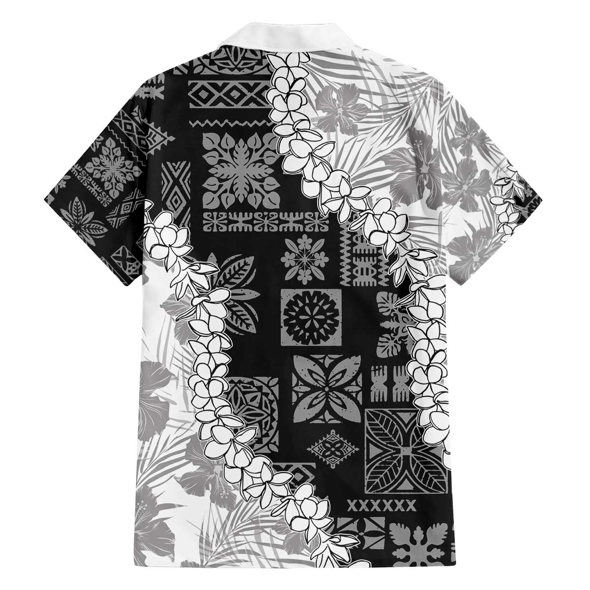 Hawaii Aloha Family Matching Off The Shoulder Long Sleeve Dress and Hawaiian Shirt White Quilt Patch Work Mix Plumeria Lei LT7 - Polynesian Pride