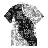 Hawaii Aloha Family Matching Short Sleeve Bodycon Dress and Hawaiian Shirt White Quilt Patch Work Mix Plumeria Lei LT7 - Polynesian Pride