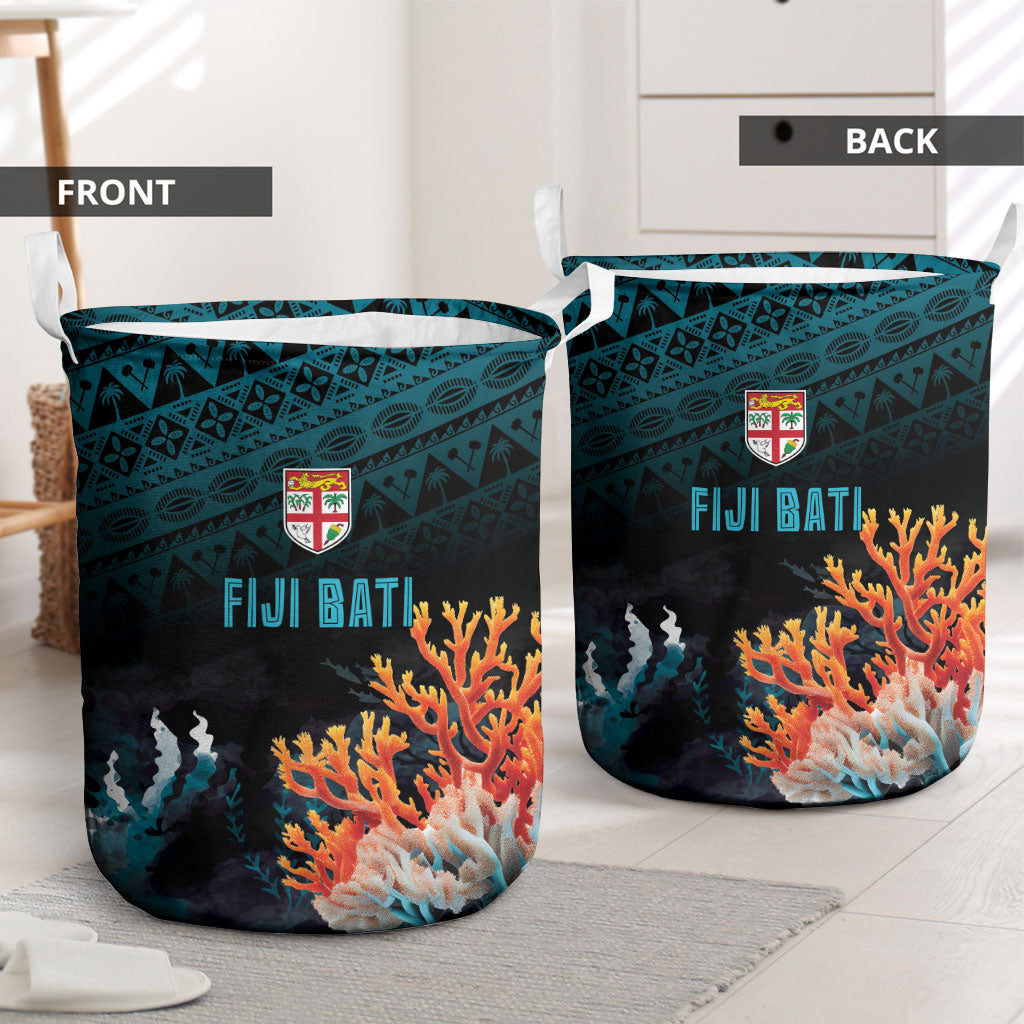 Fiji Bati Rugby Viti Masi Laundry Basket Coral Motifs LT7 - Polynesian Pride