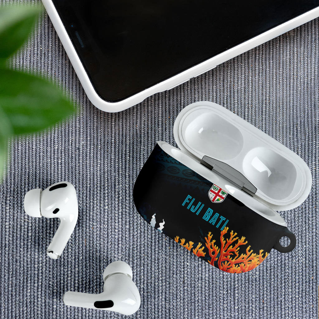 Fiji Bati Rugby Viti Masi AirPods Case Coral Motifs LT7 - Polynesian Pride