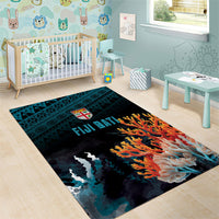 Fiji Bati Rugby Viti Masi Area Rug Coral Motifs LT7 - Polynesian Pride