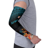 Fiji Bati Rugby Custom Viti Masi Arm Sleeves Coral Motifs LT7 - Polynesian Pride