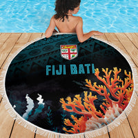Fiji Bati Rugby Viti Masi Beach Blanket Coral Motifs LT7 - Polynesian Pride